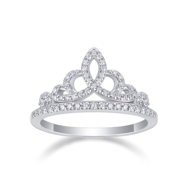 Crown Diamond Ring Luxury And Stylish Moissanite Silver Ring - Image 2