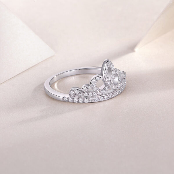 Crown Diamond Ring Luxury And Stylish Moissanite Silver Ring - Image 4