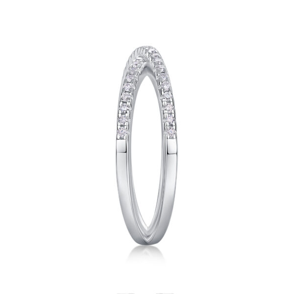 Double Band Diamond Ring Luxury Fashion Set Moissanite Silver Ring - Image 2