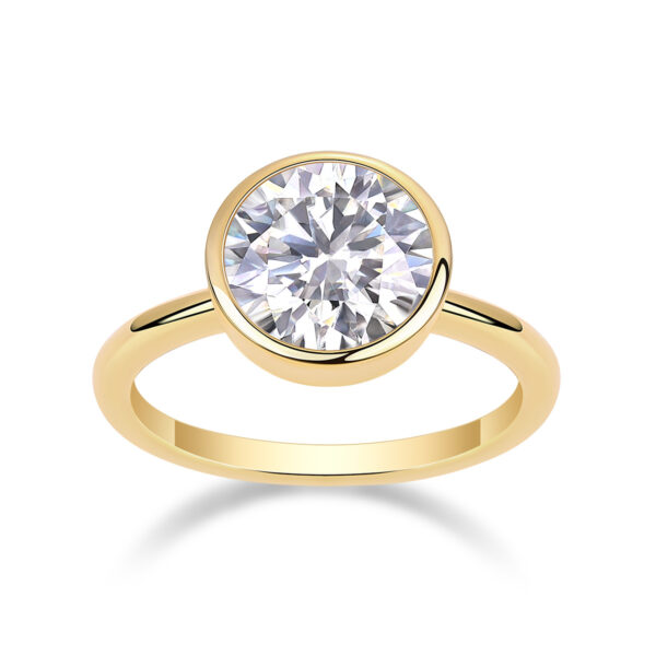 Time Bubble Large Diamond Ring Luxury Fashion Set Moissanite Silver Ring - Image 2