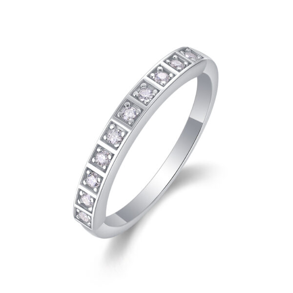 Diamond Ring Luxury Fashion Set Moissanite Silver Ring - Image 6