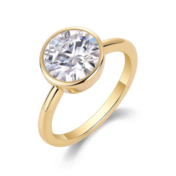 Time Bubble Large Diamond Ring Luxury Fashion Set Moissanite Silver Ring - Image 3