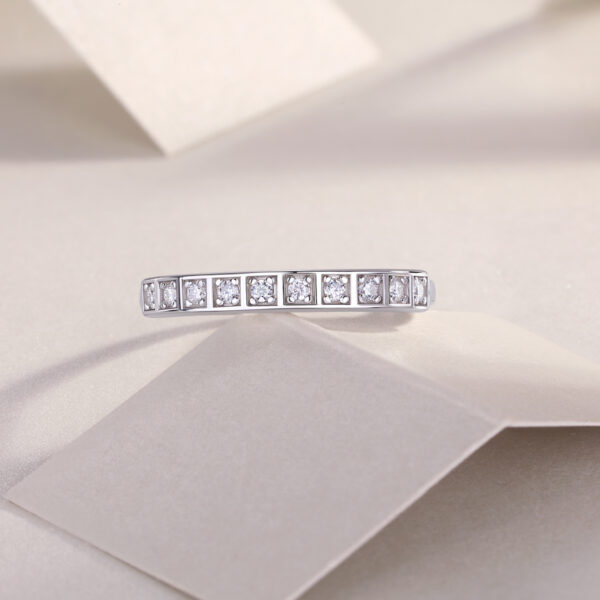Diamond Ring Luxury Fashion Set Moissanite Silver Ring - Image 4