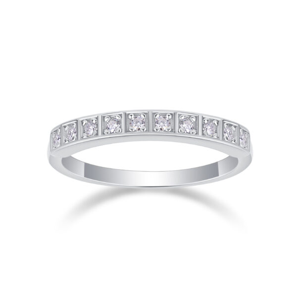 Diamond Ring Luxury Fashion Set Moissanite Silver Ring - Image 3