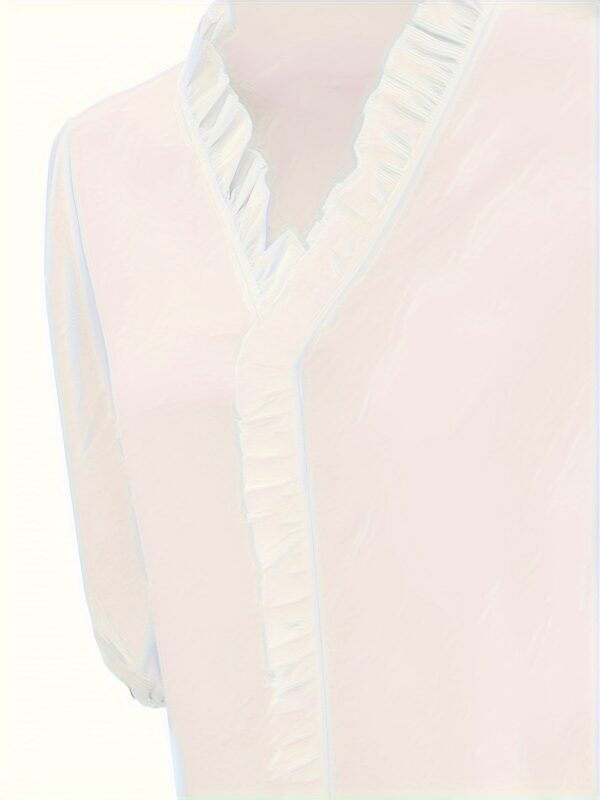 Plus Size Women's Ruffled Casual Long-sleeved Shirt - Image 2