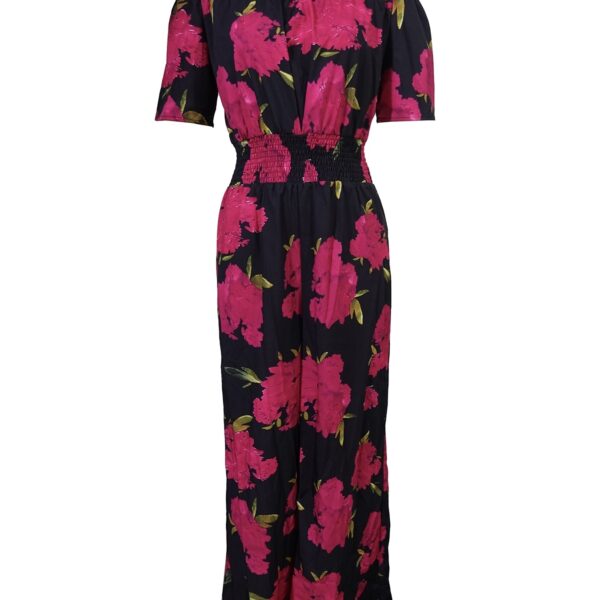 Ladies' One Shoulder Floral Print Waist Cinching Off Shoulder Sexy Fashion Jumpsuit - Image 3