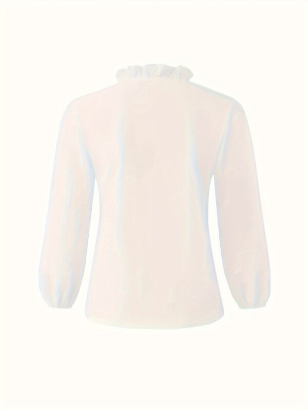 Plus Size Women's Ruffled Casual Long-sleeved Shirt - Image 5
