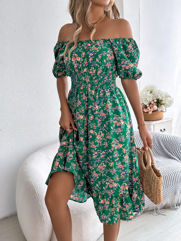 Floral Print Square Collar Dress Summer Fashion Ruffles Dresses Women's Clothing - Image 7