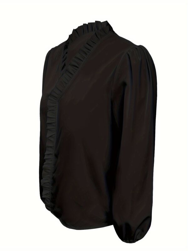 Plus Size Women's Ruffled Casual Long-sleeved Shirt - Image 10