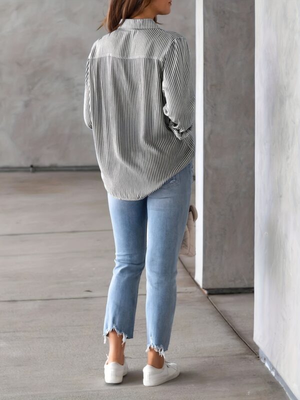 Classic Striped Casual, Business, Versatile Four Seasons Can Wear A Long-sleeved Shirt. - Image 10